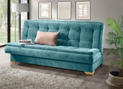 Best BADER Schlafsofa mit Bettkasten für eine erholsame Auszeit BLAU