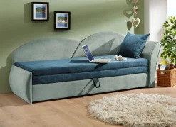 New BADER Schlafsofa mit Bettkasten und 1 Dekokissen GRÜN-MINT
