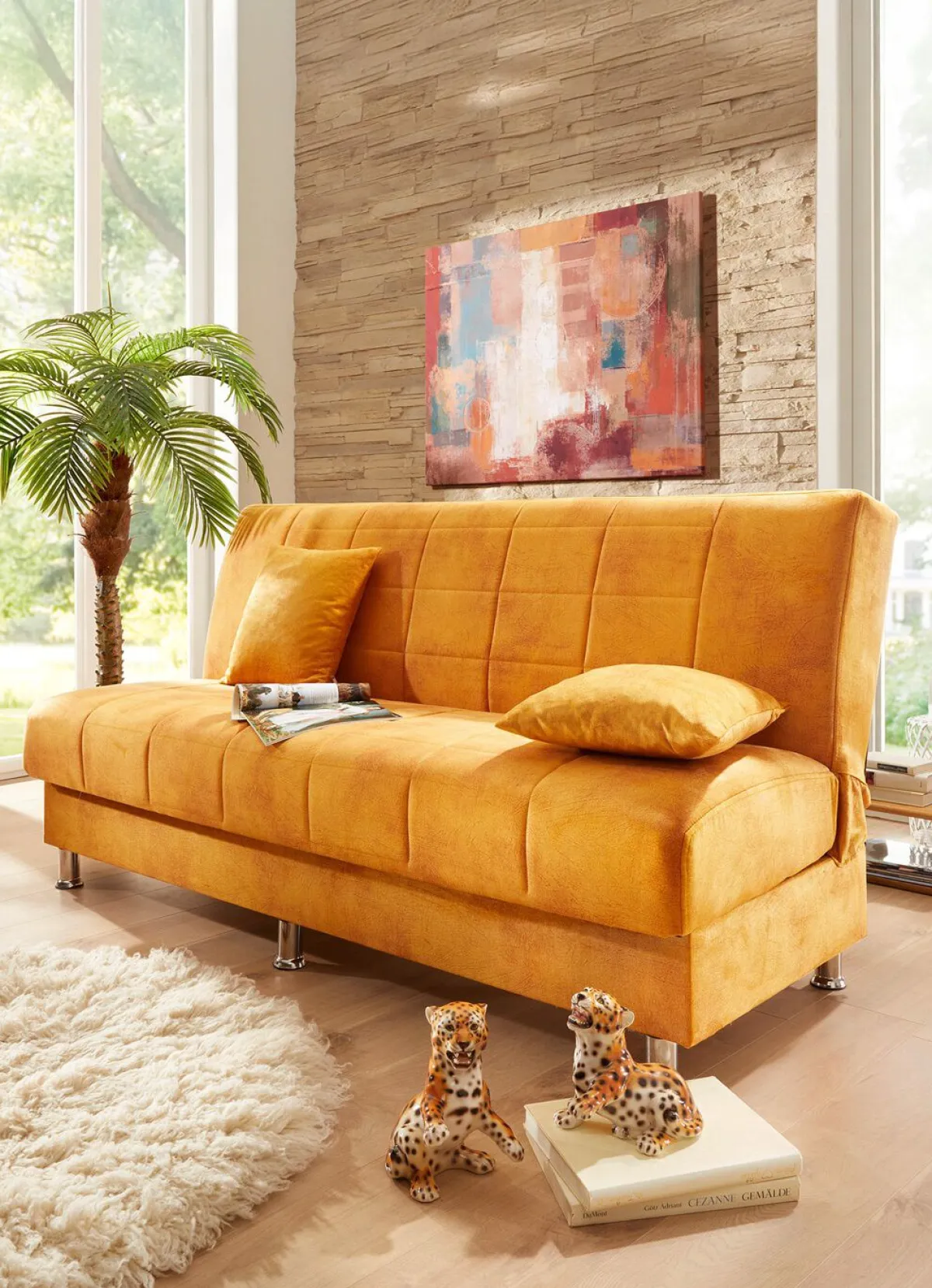Hot BADER Schlafsofa mit Bettkasten und Dekokissen SAFRAN