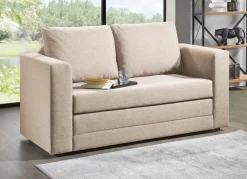 Outlet BADER Schlafsofa mit 2 großen, weichen Rückenkissen BEIGE