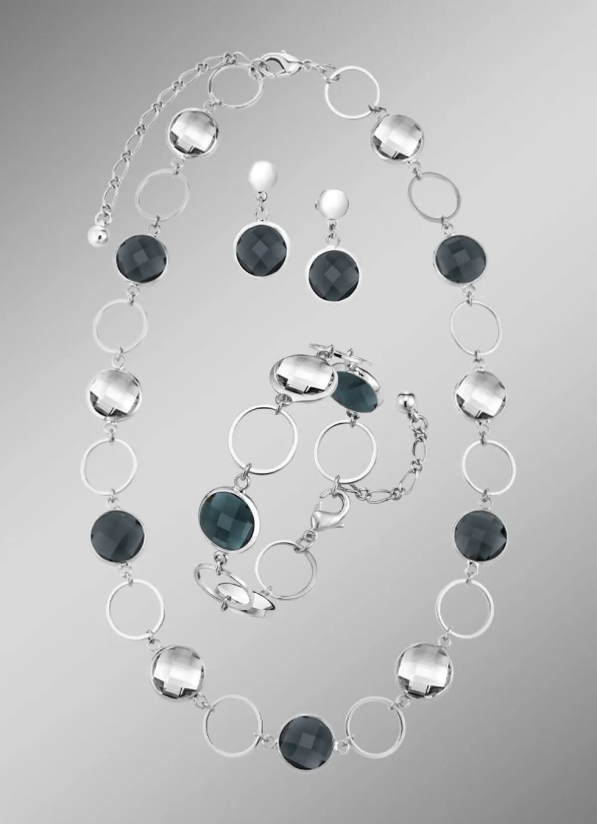 Outlet BADER Schmuckset, 3-teilig, mit Kristallsteinen