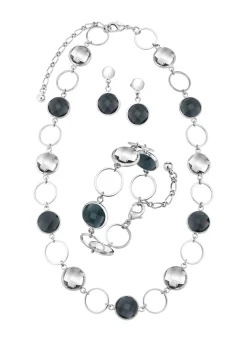 Outlet BADER Schmuckset, 3-teilig, mit Kristallsteinen