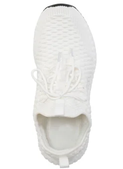 Outlet BADER Schnür-Sneaker aus strukturiertem Textilmaterial WEISS