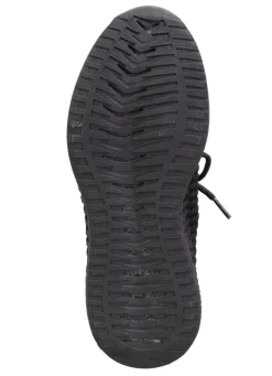 Hot BADER Schnür-Sneaker aus strukturiertem Textilmaterial SCHWARZ
