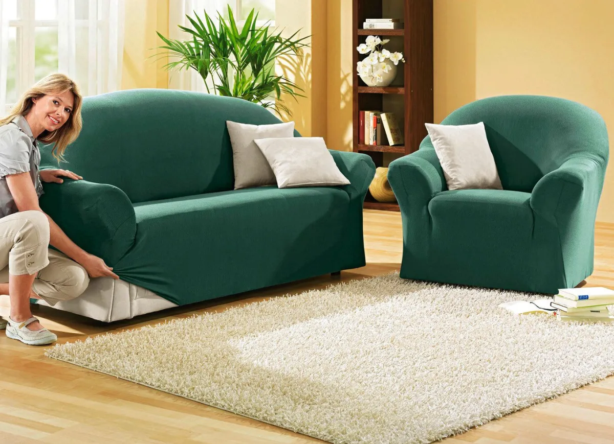 Discount BADER Schützende Stretchbezüge für Sessel und Sofa TANNE