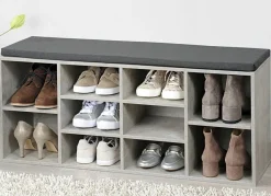 Clearance BADER Schuhbank mit Sitzkissen BETON
