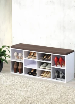 Best BADER Schuhbank mit Sitzkissen WEISS