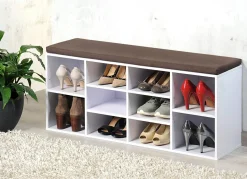 Best BADER Schuhbank mit Sitzkissen WEISS