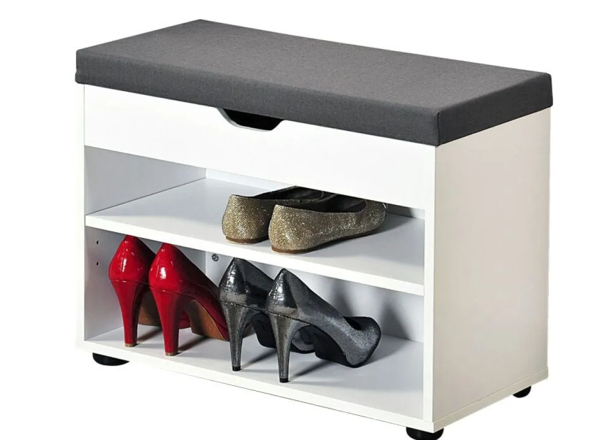 Best BADER Schuhbank mit Sitzkissen WEISS