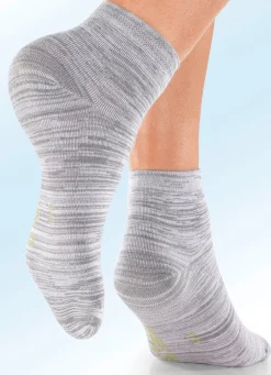 Online BADER Sechserpack Socken atmungsaktiv und superweich 2X SILBERGRAU, 2X MITTELGRAU, 2X MARINE