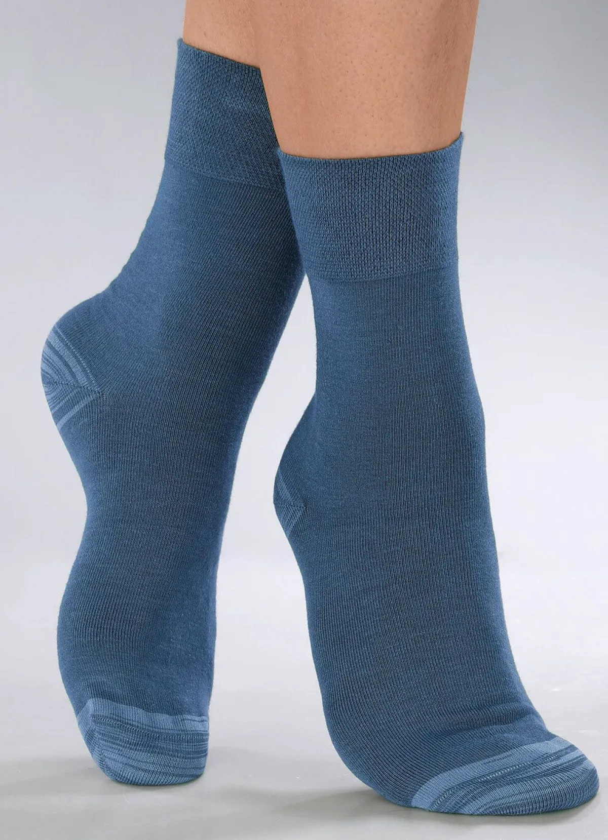 Sale BADER Sechserpack Socken in verschiedenen Farbstellungen 2X JEANSBLAU MELIERT, 2X MARINE MELIERT, 2X NACHTBLAU MELIERT