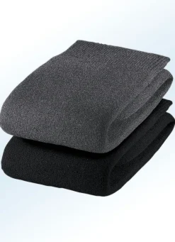 BADER Sechserpack Socken mit druckfreiem Softrand, uni und meliert