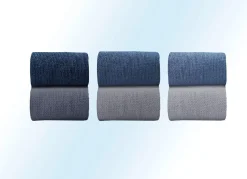 New BADER Sechserpack Kniestrümpfe mit Komfortbund 2X HELLGRAU MELIERT, 2X SILBERGRAU MELIERT, 2X ANTHRAZIT MELIERT