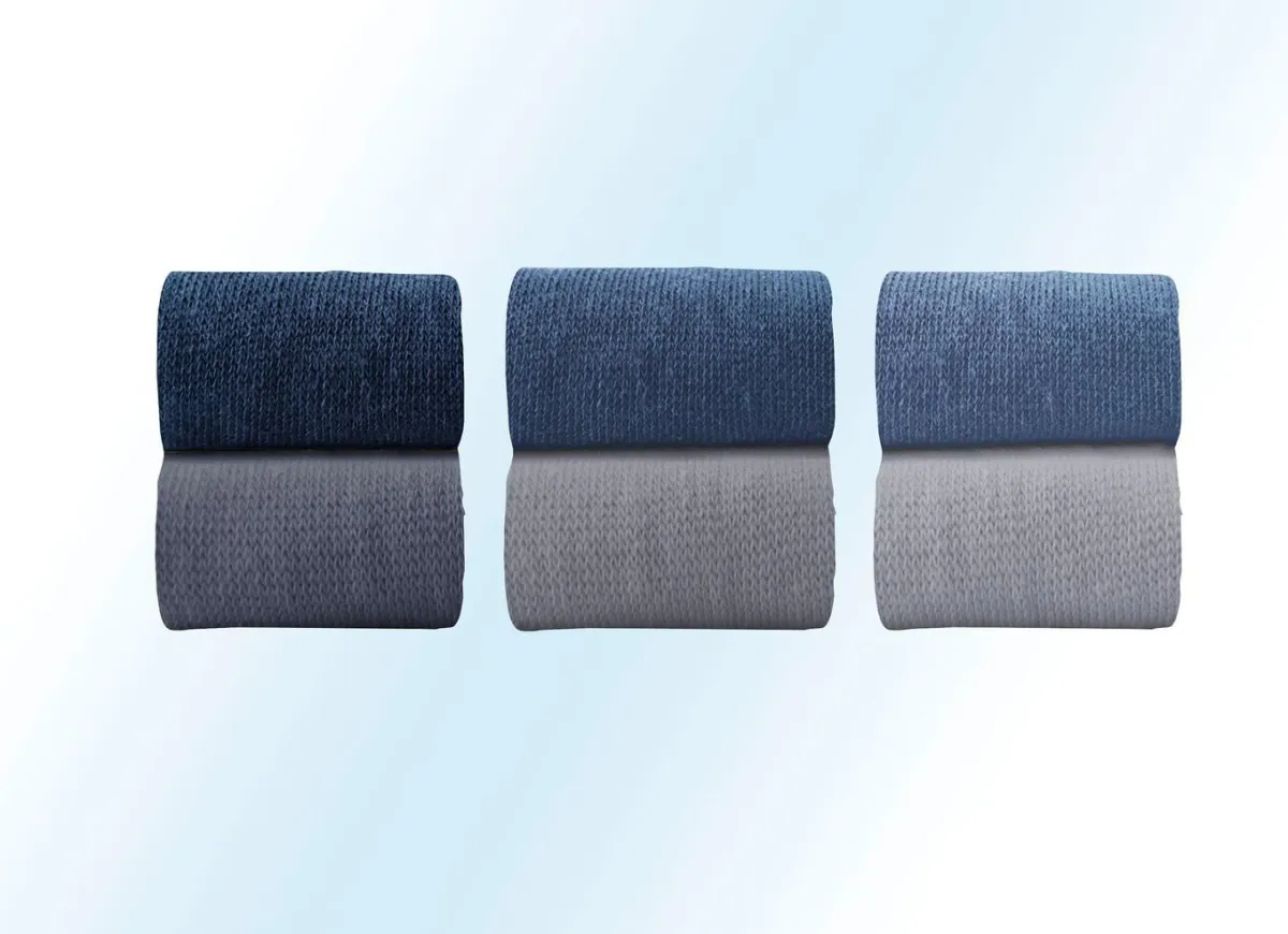 New BADER Sechserpack Kniestrümpfe mit Komfortbund 2X HELLGRAU MELIERT, 2X SILBERGRAU MELIERT, 2X ANTHRAZIT MELIERT