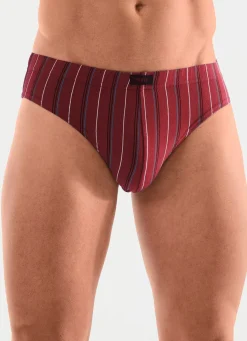 Best BADER Sechserpack Slips mit Streifendessin 1X SCHWARZ-,1X BORDEAUX-, 1X INDIGO-BUNT, 3X UNI SCHWARZ