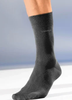 Hot Cerruti 1881 Sechserpack Socken mit gedoppeltem Komfortbund 3X ANTHRAZIT MELIERT, 3X UNI MARINE