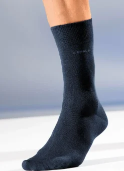 Hot Cerruti 1881 Sechserpack Socken mit gedoppeltem Komfortbund 3X ANTHRAZIT MELIERT, 3X UNI MARINE