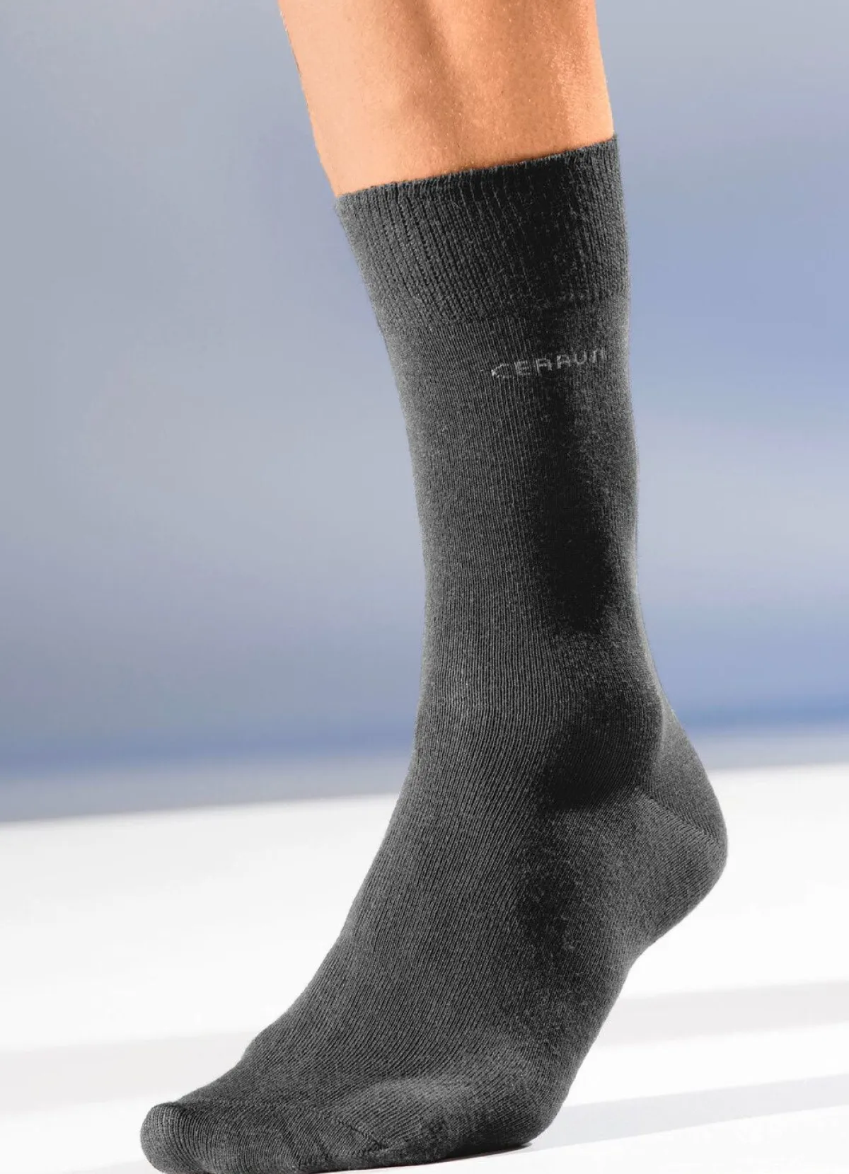 Sale Cerruti 1881 Sechserpack Socken mit gedoppeltem Komfortbund 3X SCHWARZ, 3X ANTHRAZIT MELIERT