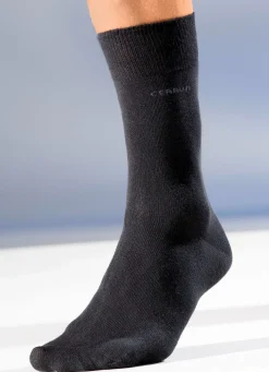 Hot Cerruti 1881 Sechserpack Socken mit gedoppeltem Komfortbund 6X SCHWARZ