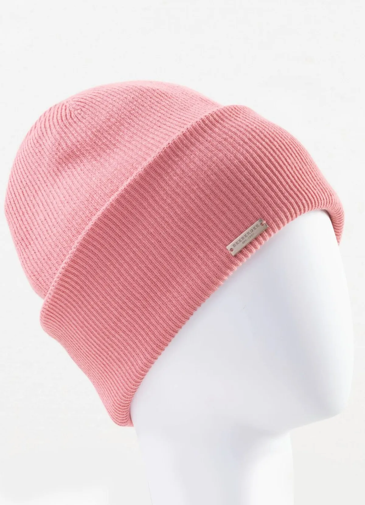 Clearance Seeberger , Damen-Mütze, mit Rippstrick-Umschlag ROSA