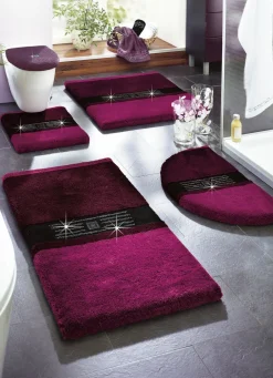 Clearance BADER Seidenweiche Badgarnitur mit funkelnden Kristallen BURGUND