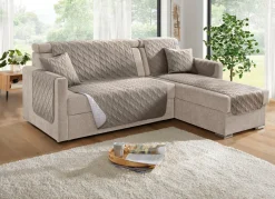 BADER Sessel-, Couch- und Armlehnenschoner mit Rauten-Steppung BEIGE