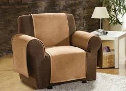 Discount BADER Sessel-,Couch- und Armlehnenschoner mit Veloursbandeinfassung CAMEL
