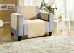 BADER Sessel-,Couch- und Armlehnenschoner mit Bandeinfassung BEIGE