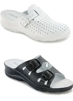 Outlet BADER Set: Pantolette in Schwarz und Clog in Weiß SCHWARZ+WEISS
