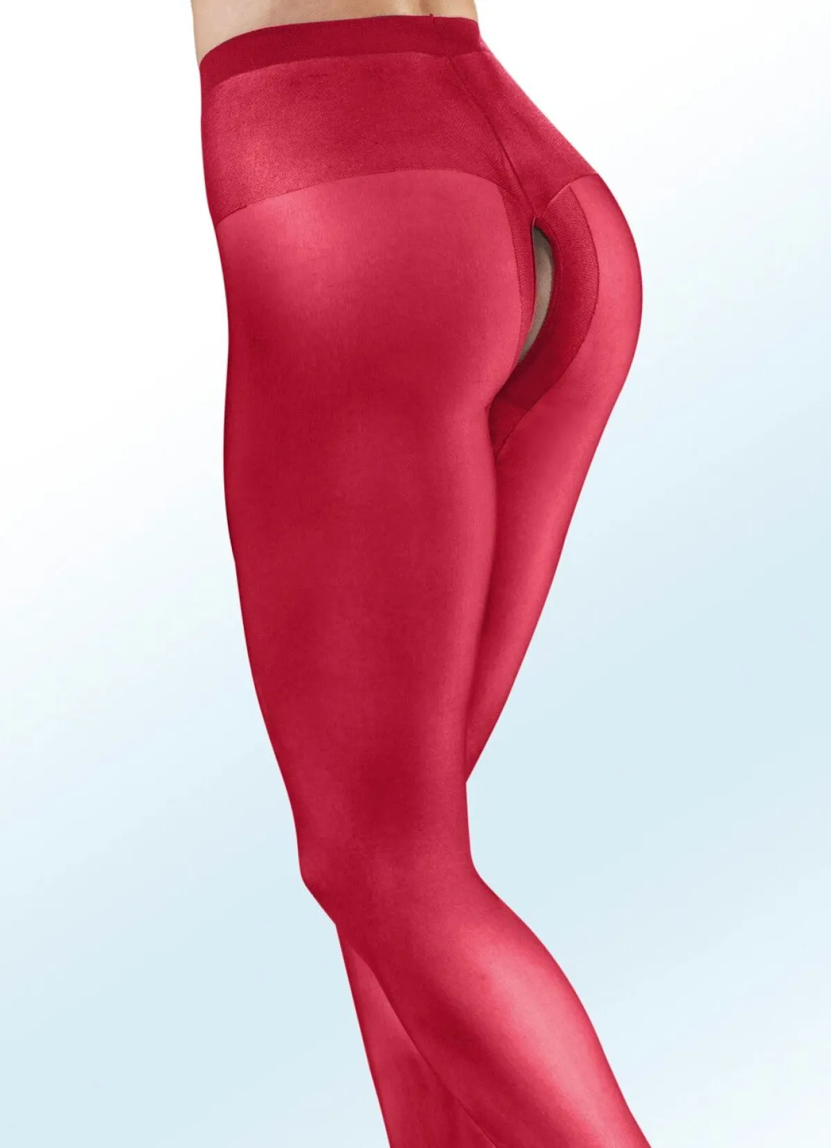 Hot BADER Sexy Dreierpack Strumpfhosen mit offenem Schritt ROT