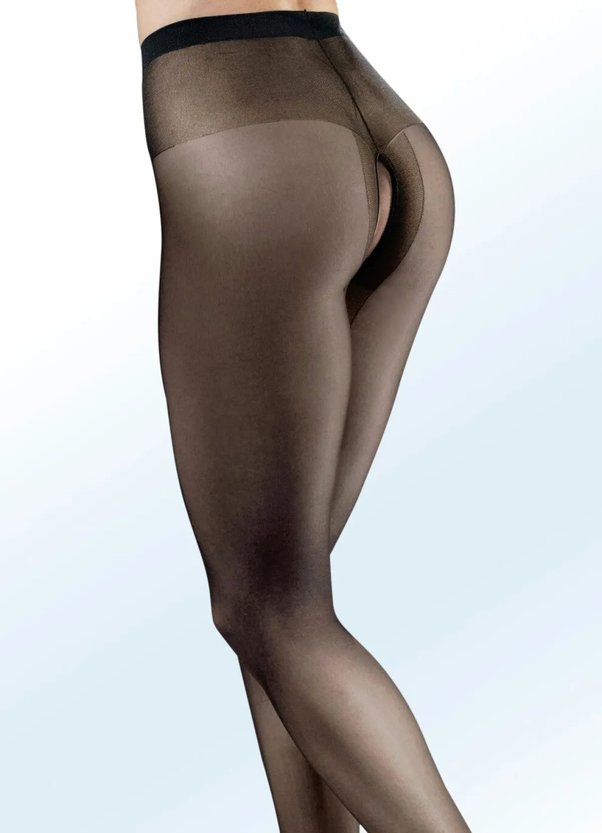 BADER Sexy Dreierpack Strumpfhosen mit offenem Schritt SCHWARZ