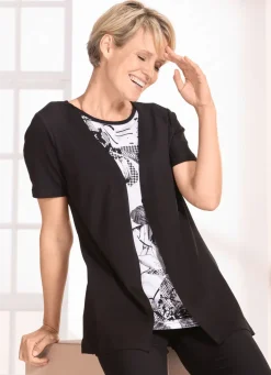 Hot BADER Shirt in Doppeloptik SCHWARZ-WEISS
