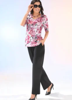 Hot KLAUS MODELLE MADE IN GERMANY Shirt in Floraldessin ROSÉ-ECRU-MULTICOLOR