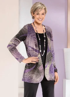 Online BADER Shirt in Jacken-Optik ECRU-LILA-SCHWARZ
