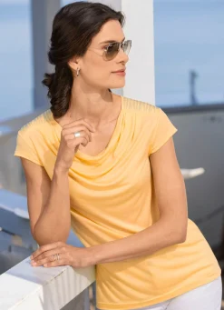 Online laurakent Shirt mit ausgefallenem Ausschnitt gelb