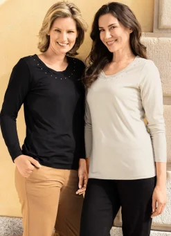 Best BADER Shirt mit charmanter Verarbeitung in 2 Farben SCHWARZ