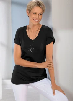 Best BADER Shirt mit doppellagigen, kurzen Ärmeln in 3 Farben SCHWARZ