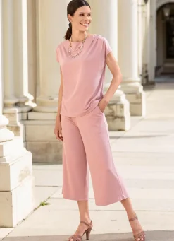 Hot laurakent Shirt mit Falten- und Knopfzier ROSENHOLZ