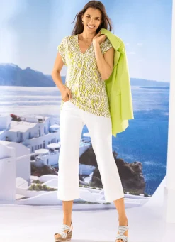 Clearance BADER Shirt mit Faltenlegung im Vorderteil ECRU-KIWI