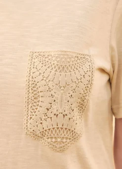 Hot laurakent Shirt mit Häkelspitze BEIGE