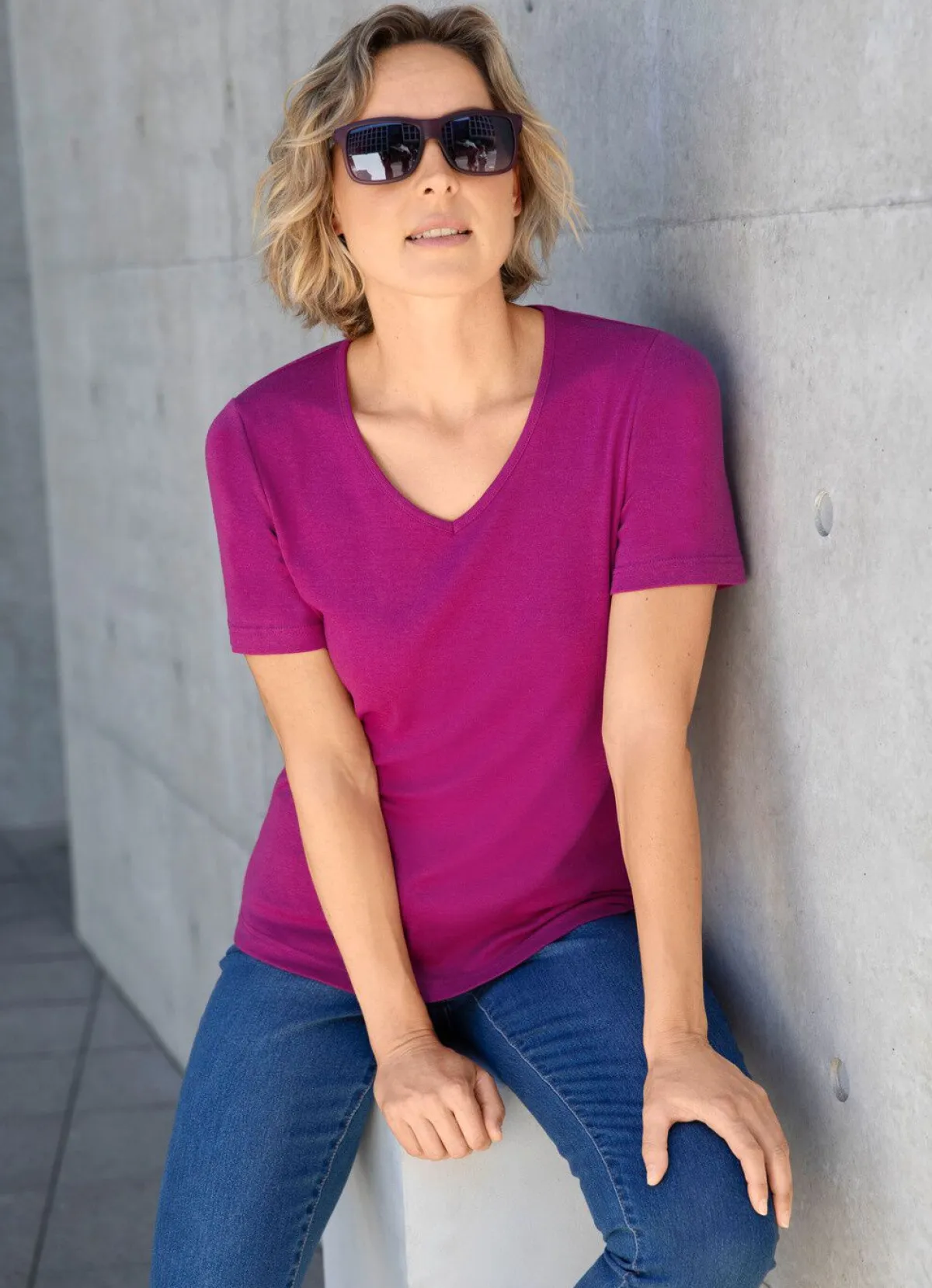 BADER Shirt mit hohem Tragekomfort in 10 Farben MAGENTA