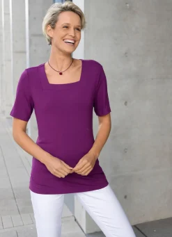 Outlet BADER Shirt mit Karree-Ausschnitt BEERE
