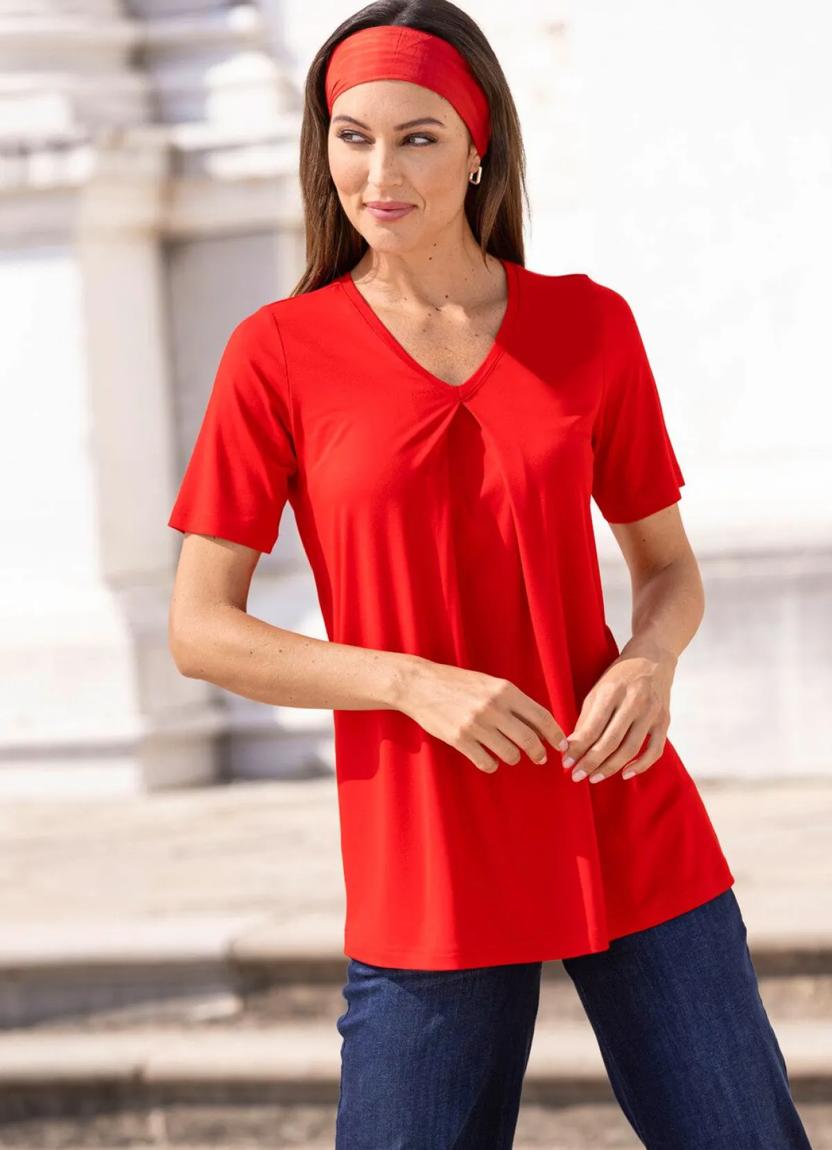 Clearance laurakent Shirt mit Kellerfalte in 2 Farben ROT