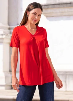 Clearance laurakent Shirt mit Kellerfalte in 2 Farben ROT