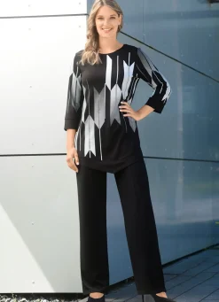 Best BADER Shirt mit Kontrastdruck SCHWARZ-WEISS