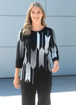 Best BADER Shirt mit Kontrastdruck SCHWARZ-WEISS