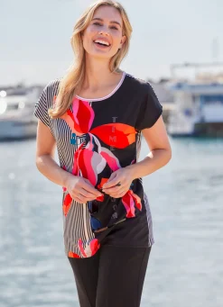 Hot laurakent Shirt mit Kontrastdruck SCHWARZ-WEISS-ROT