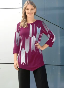 Hot BADER Shirt mit Kontrastdruck FUCHSIA-WEISS