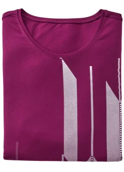 Hot BADER Shirt mit Kontrastdruck FUCHSIA-WEISS