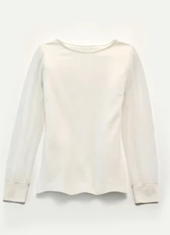 Best BADER Shirt mit langen, plissierten Chiffonärmeln ECRU